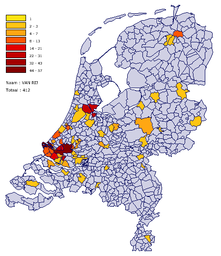 Spreiding over Nederland